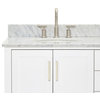 Ariel Magnolia 73" Oval Sinks Bath Vanity Carrara Marble Gray, White, 0.75" Carrara Marble