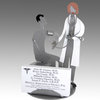 Female Doctor With Patient Business Card Holder and Metal Figurine