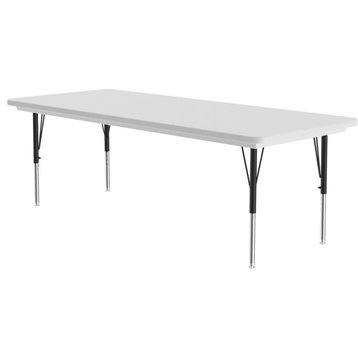 Correll 21-30"H Blow-Molded Plastic Resin Top Activity Table in Gray Granite