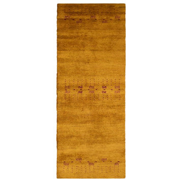 Hand Knotted Loom Silk Mix Area Rugs Contemporary Gold