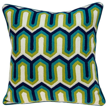 Handmade Monte Transitional Multicolored Pillow Cover With Poly Insert