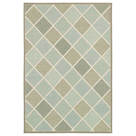 Couristan Monaco Meridian Indoor/Outdoor Area Rug, Multi, 5'3"x7'6"