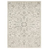 Harput Updated Traditional Light Gray, Charcoal Area Rug, 3'11"x5'7"