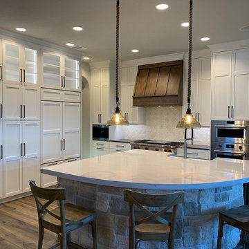 Coastal Kitchen Mixes White and Rustic Finishes with Gourmet Appliances