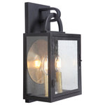 Craftmade - Craftmade Wolford 16" Outdoor Wall Light in Textured Matte Black - This outdoor wall light from Craftmade is a part of the Wolford collection and comes in a textured matte black finish. Light measures 10" wide x 16" high.  Uses one candelabra bulb.  Wet rated. Can be exposed to rain, snow and the elements.  This light requires 2 , . Watt Bulbs (Not Included) UL Certified.