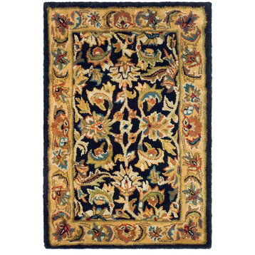 Safavieh Classic Collection CL758 Rug, Black/Gold, 2'x3'