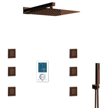 Trialo Oil Rubbed Bronze Water Powered LED Shower/Body Jets and Digital Mixer