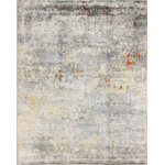 Bashian - Bashian Oakland Gray Area Rug, 8'x10' - Beauty beckons, your inmagination responds, your room is transformed into a cascade of luminous water. Experience the utmost in luxury with these innovative designs, hand-knotted in pure hand-spun viscose.