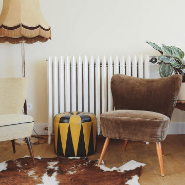 White cast iron radiator