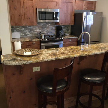 Lift Side Ski Condo with original oak refaced in Rustic Alder
