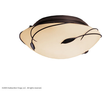Hubbardton Forge 126709-1076 Forged Leaves Flush Mount in Modern Brass