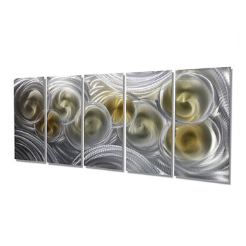 Metallic Vision Deuxième - Silver & Gold Unique Modern Metal Wall Art