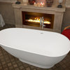 ANZZI Manis 5.9-ft Solid Surface Freestanding Tub, Matte White
