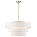 Livex Lighting - Warrenville 4 Light Chandelier, Brushed Nickel - This 4 light Pendant Chandelier from the Warrenville collection by Livex Lighting will enhance your home with a perfect mix of form and function. The features include a Brushed Nickel finish applied by experts.