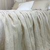 Natural Linen Ruffled Bedspread