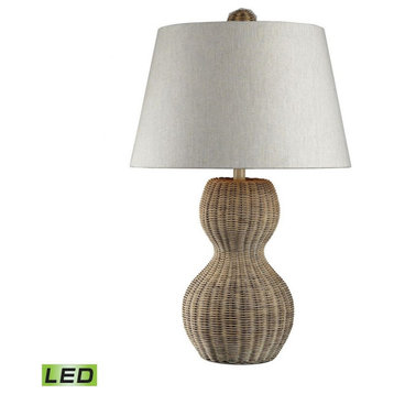 -Transitional Style w/ Coastal/Beach inspirations-Rattan and Metal 9.5W 1 LED