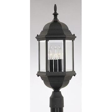 Designers Fountain 2986-BK Devonshire - Three Light Outdoor Post Lantern