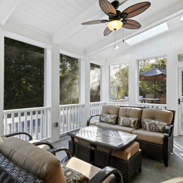 Basement With Exterior Pool & Porch Renovation