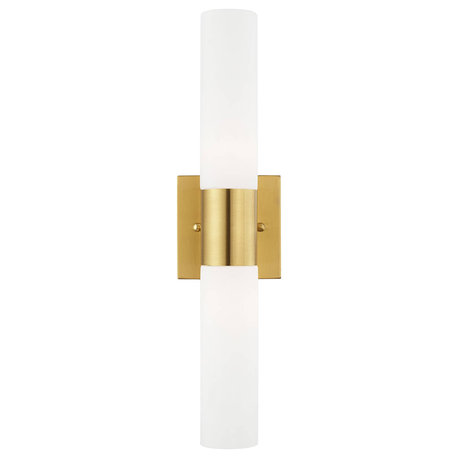 Livex Lighting Aero 2-Light ADA Bath Vanity Wall Light, Satin Brass