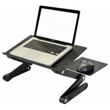 Black Folding Laptop Desk or Laptop Stand With Mousepad