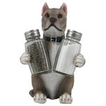 DWK Corp. - Sitting Pit Bull Dog Glass Salt and Pepper Shaker, 3-Piece Set - Features of Sitting Pit Bull Puppy Dog Decorative Glass Salt and Pepper Shaker Set: