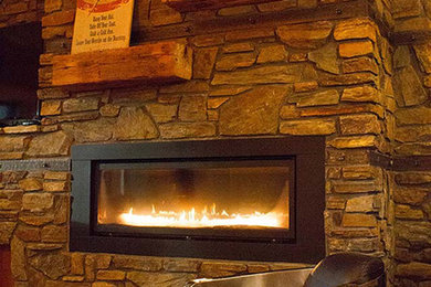 Living room - rustic living room idea in Minneapolis