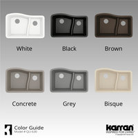 Karran Undermount Quartz 32" 60/40 Double Bowl Kitchen Sink, Black