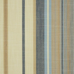 Bondi Blue Hudson Yarn Dyed Irregular Striped Blackout Fabric - Fabric