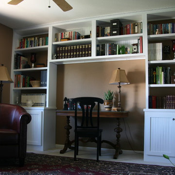 Classy White Bookcase with Cabinets Beneath