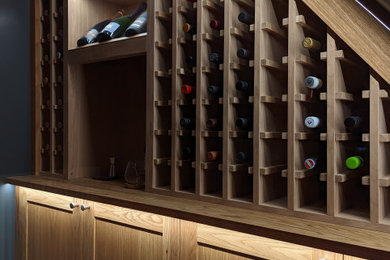 Design ideas for a contemporary wine cellar in Manchester.