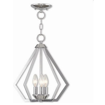Modern Contemporary Three Light Chandelier-Polished Chrome Finish - Chandelier