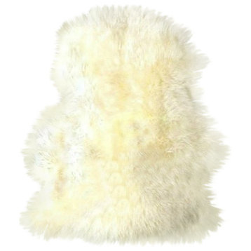 Sheepskin Faux Fur Rug, Off White, 3'x5'