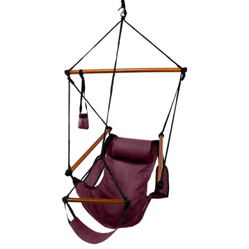 Hammaka Hammocks Original Hanging Air Chair, Burgundy, Wood