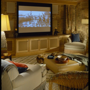Inspiration for a classic home cinema in New York.