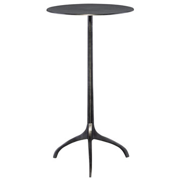 Bowery Hill Modern Industrial Accent Table in Antique Nickel