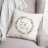 Love Faith Family Eucalyptus Wreath 18x18 Spun Poly Pillow