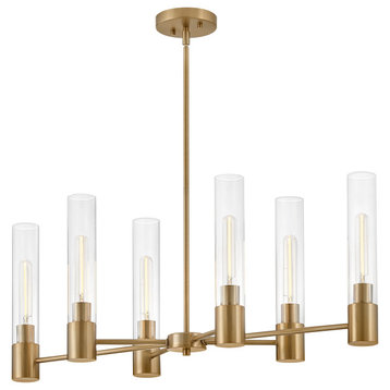 Lark Shea Small Linear Chandelier, Lacquered Brass