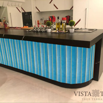 Turquoise Bar Front Corrugated Tile