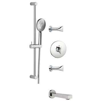 Extend Thermostatic Tub and Handheld Shower Set, Polished Chrome
