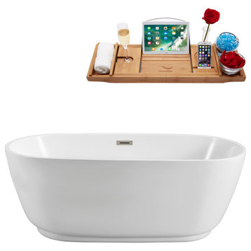 71" Streamline N562BNK Soaking Freestanding Tub and Tray With Internal Drain