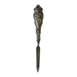 Art Nouveau Silver Letter Nail File with Maiden - Desk Accessories