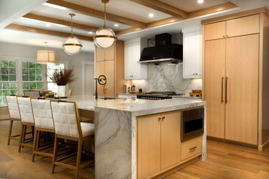 Example of a transitional kitchen design in Cleveland