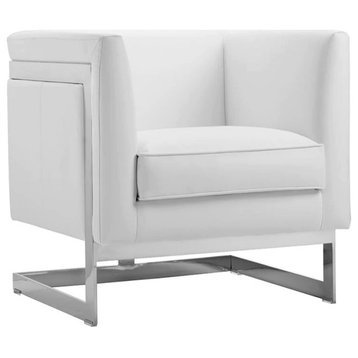 Quenby Armchair, Stainless Steel, Cantina White