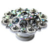 Crystal Drawer Knob with Grey and Iridescence Crystals