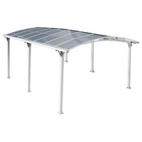 Gazebo Penguin Acay Carport with Gutter in White