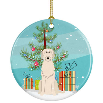 Caroline's Treasures Merry Christmas Tree Irish Wolfhound Ceramic Ornament