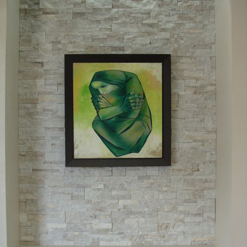 Living Room with Everest Format Natural Stone Wall Panels