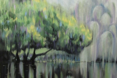 Oil Painting by Kimberley Cook - Tree Reflecting in Pond
