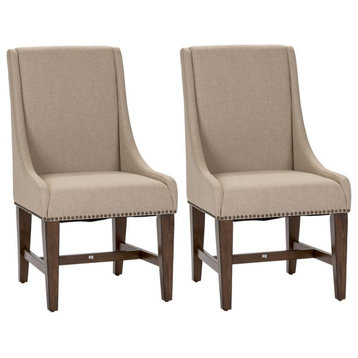Uph Side Chair (RTA)-Set of 2 Traditional Brown