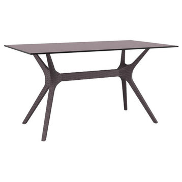 Compamia Ibiza 55" Patio Dining Table in Brown